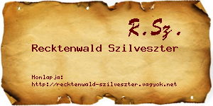 Recktenwald Szilveszter névjegykártya